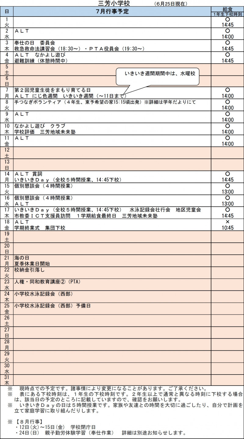 ７月行事